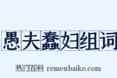 愚夫蠢妇组词是什么意思的图片